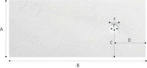 Shower tray size diagram