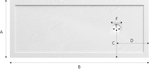 Shower tray size diagram