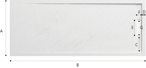 Shower tray size diagram