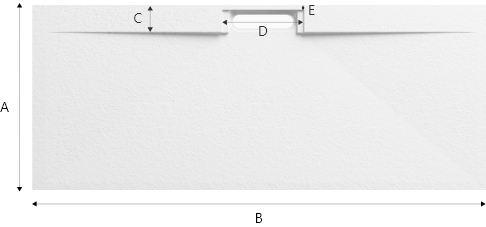 Shower tray size diagram