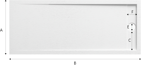 Shower tray size diagram