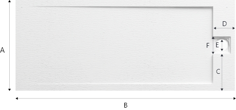 Shower tray size diagram