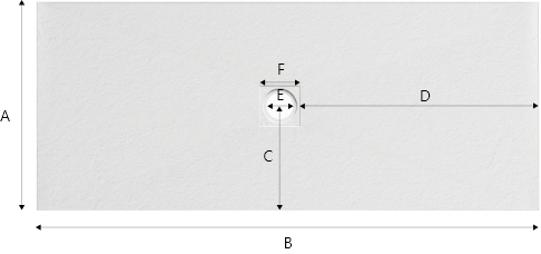 Shower tray size diagram