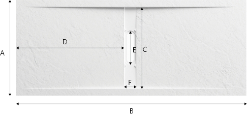 Shower tray size diagram